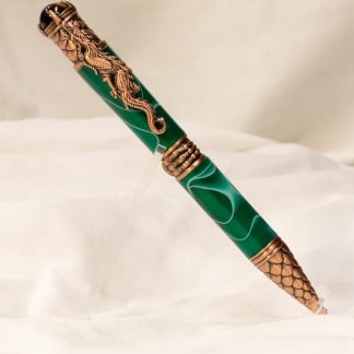 Pen: Copper Dragon with Green and White Acrylic