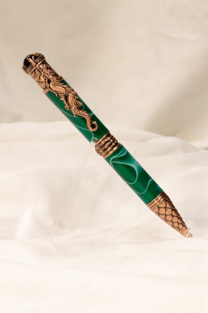 Pen: Copper Dragon with Green and White Acrylic