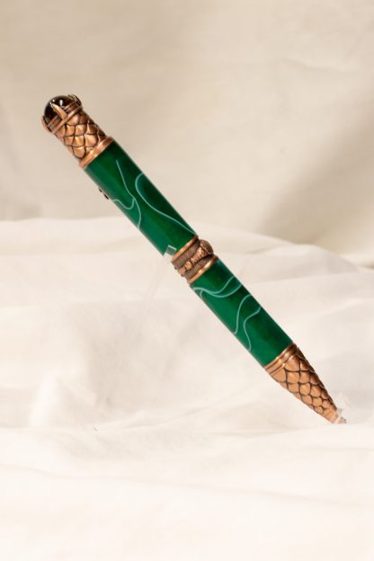 Pen: Copper Dragon with Green and White Acrylic - Image 2