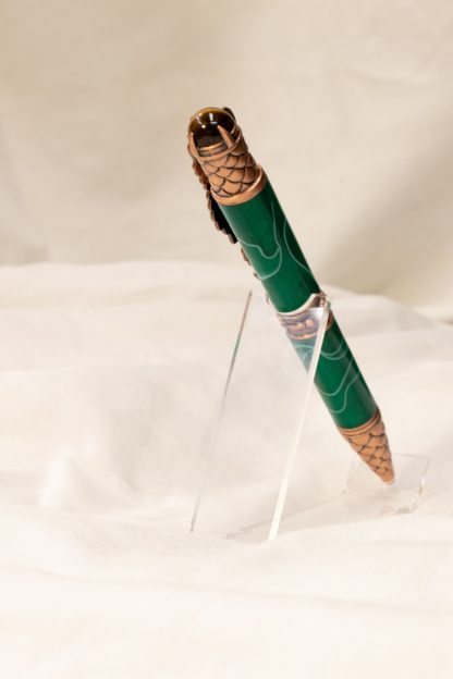 Pen: Copper Dragon with Green and White Acrylic - Image 3
