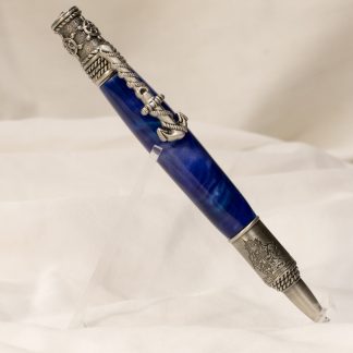 Pen: Pewter Anchor with Blue and Brown Acrylic