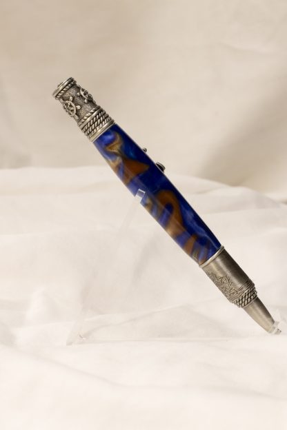 Pen: Pewter Anchor with Blue and Brown Acrylic - Image 2