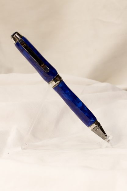 Pen: Chrome Cuban with Blue Speckled Acrylic