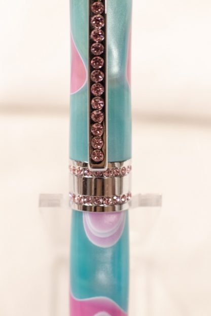Pen: Princess with Pink Studs on Turquoise and Pink Acrylic - Image 3
